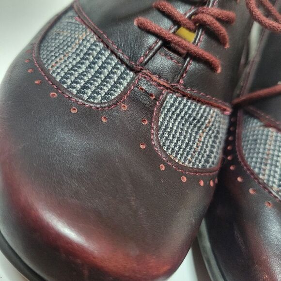 NAOT Burgundy Leather Heeled Loafers - Picture 6 of 14